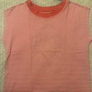 LOFT Red and White Striped Shirt